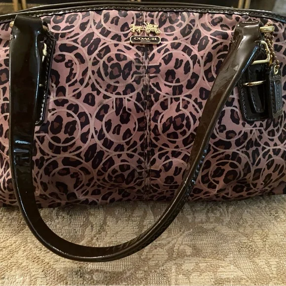 Vintage Coach Leopard Print Bag - Picture 1 of 8